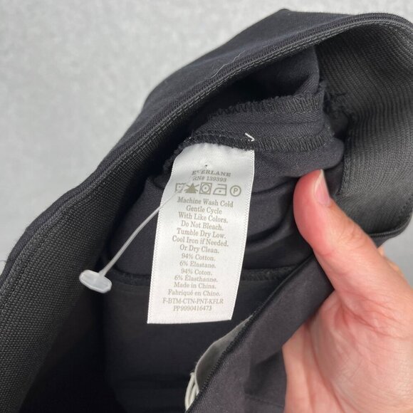 Everlane Womens Kick Crop Work Pant Size 00 Black Classic Stretch Staple NEW - Picture 7 of 12